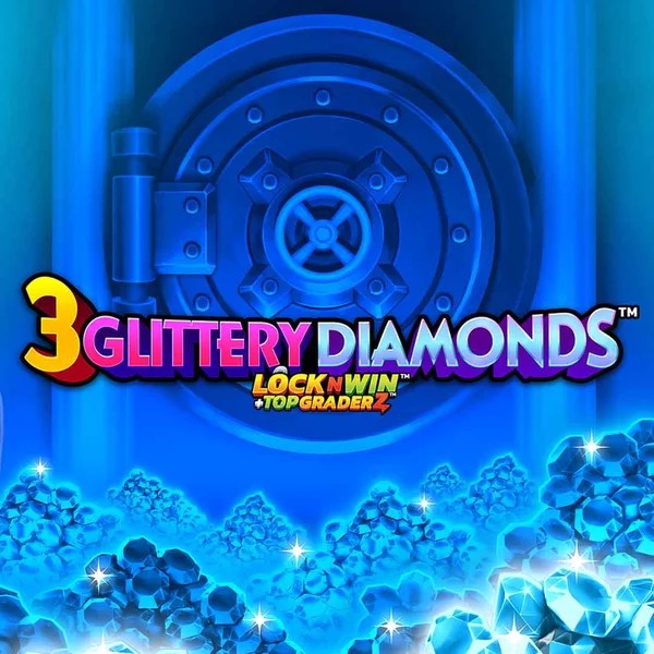 3 Glittery Diamonds logo by PearFiction Studios at Luckygem Casino