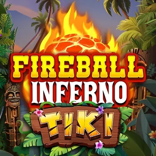 Fireball Inferno Tiki slot logo by NetEnt at Luckygem Casino